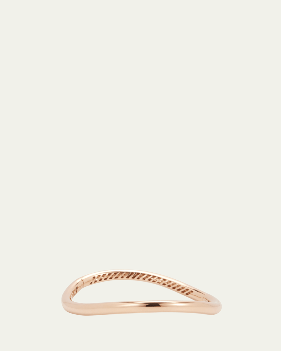18K Rose Gold Plain Wave Bracelet